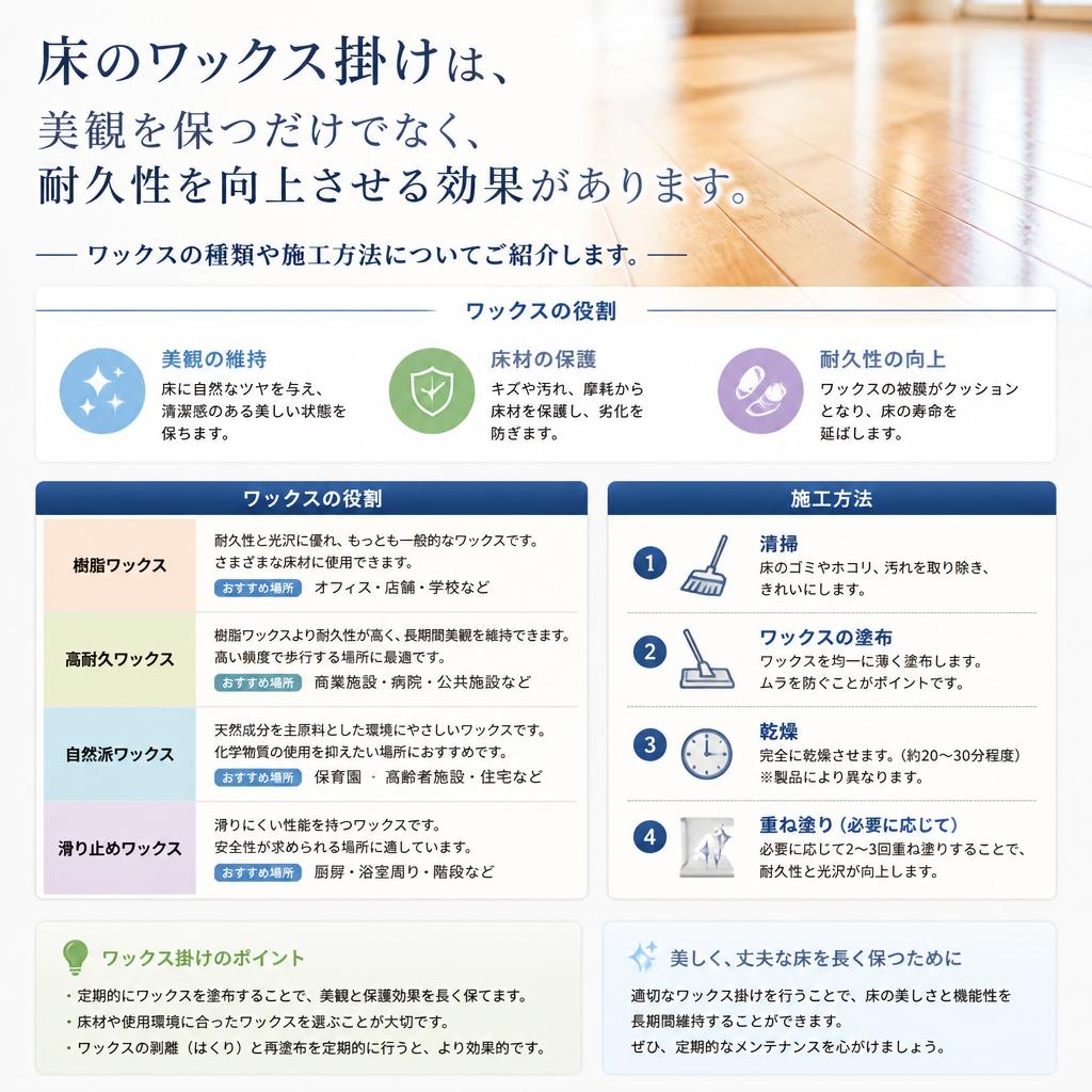 ワックス対応で美観維持
