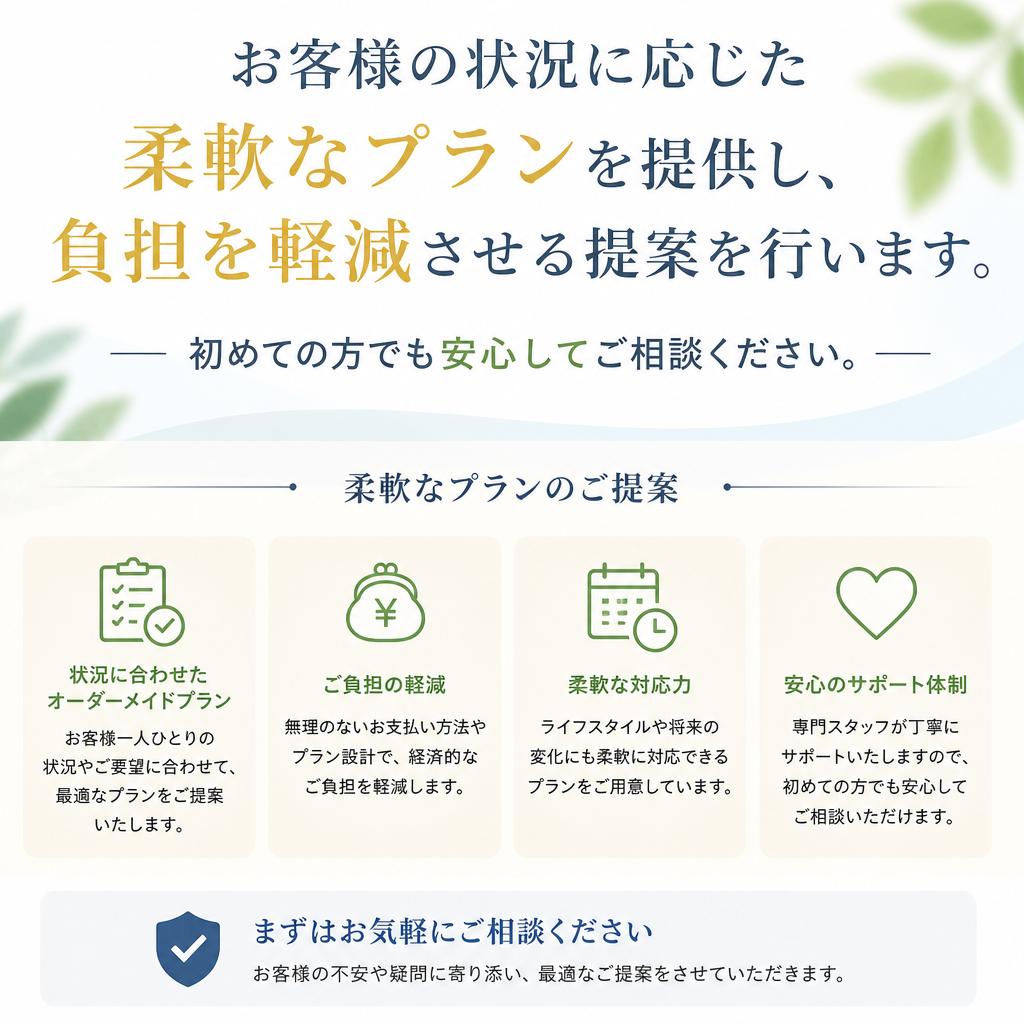 柔軟なプラン提案