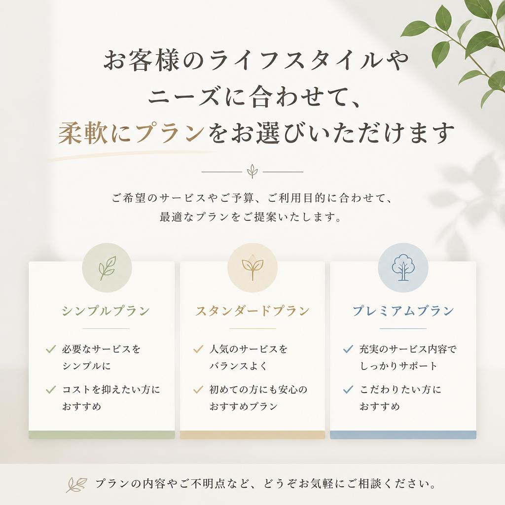 柔軟なプラン設定