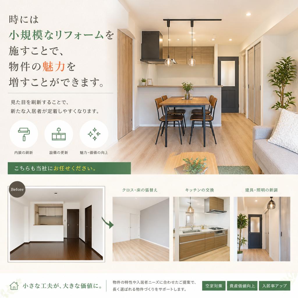 小規模リフォームで価値向上